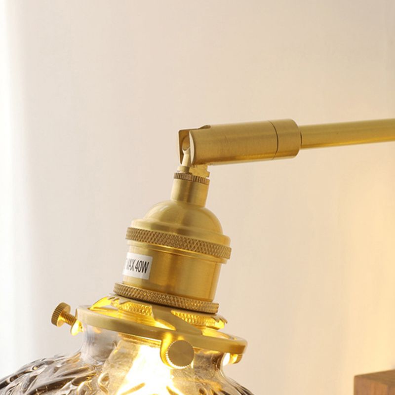Modern Style Wood Wall Lamp 1 Light Sconces in Brown for Bedroom
