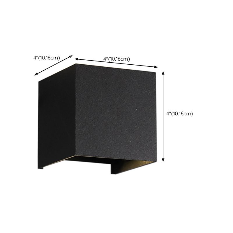 Modern Metal Wall Sconce Square Shape Wall Light with Acrylic Shade for Living Room