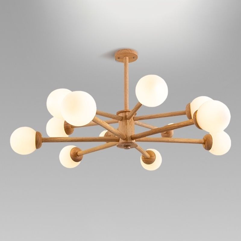 Original Wood Molecular Styling Chandelier Modern Simplicity Style Living Room Lighting Fixture