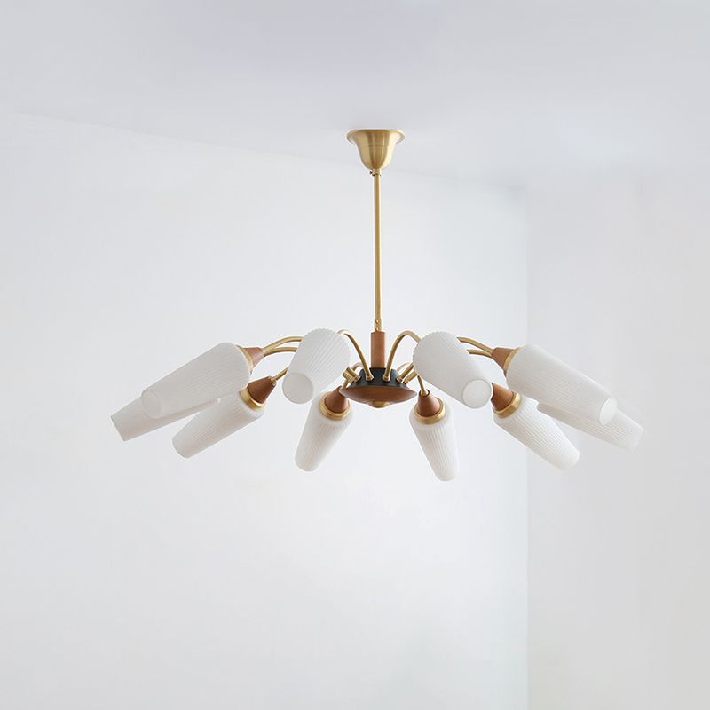 Luci del lampadario in vetro di rame Light a sospensione moderna nordica per soggiorno