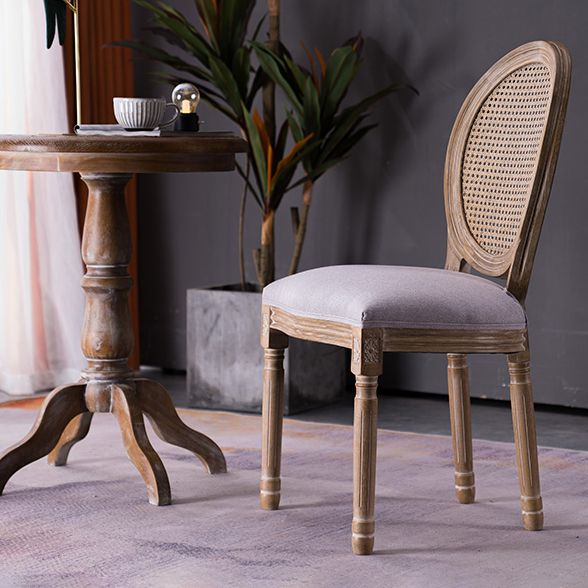 Chaises de salle à manger sans accoudoirs rembourrées, chaise latérale à dossier King Louis avec pieds en bois