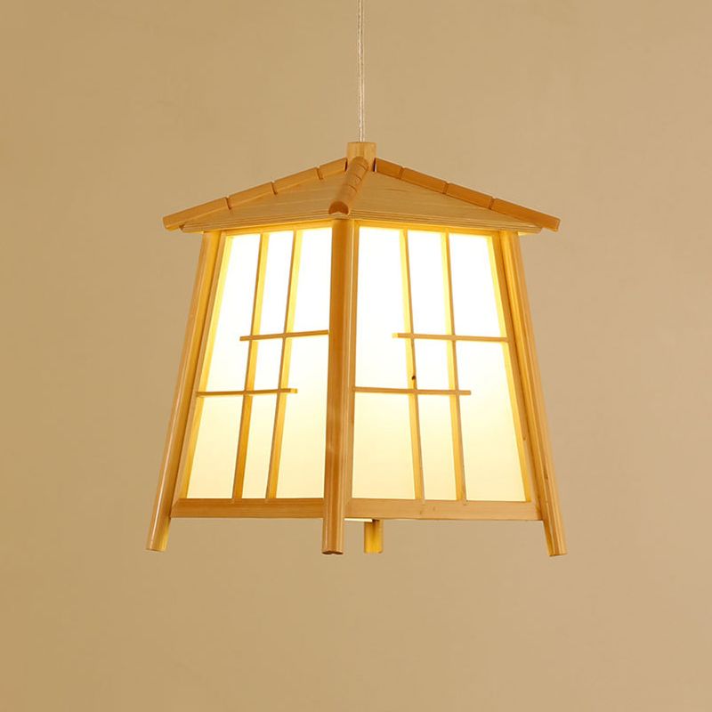 Chinese Style Contracted Small House Pendant Light 1 Light Wood Hanging Lamp for Dining Room