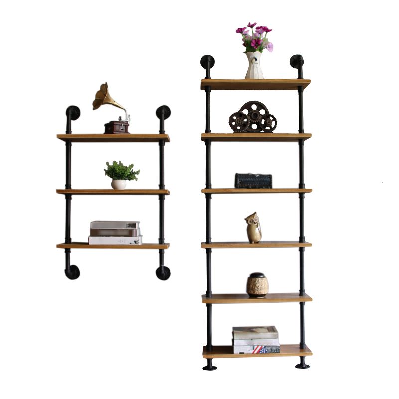 Wall Mounted Bookcase Industrial Metal Floating Shelf for Study Room