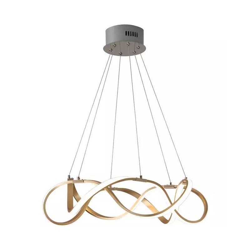 Luz de lámpara de sombra retorcida de metal moderno 1 lámpara de lámpara de lámpara de luz en oro