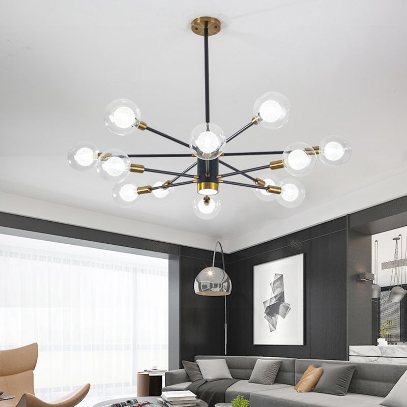 12 Lampadella in vetro leggero Lampaggio Light Minimalist Style Lampone dell'illuminazione in nero in nero