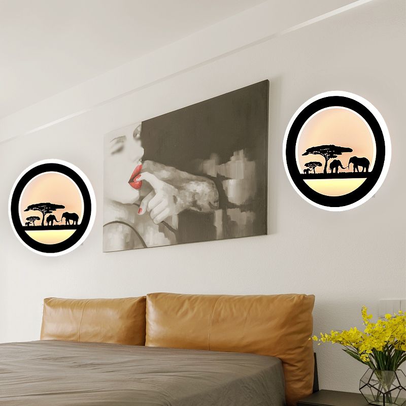 Lámparas de montaje en la pared redondo de estilo moderno 1 Lámparas de pared ligeras