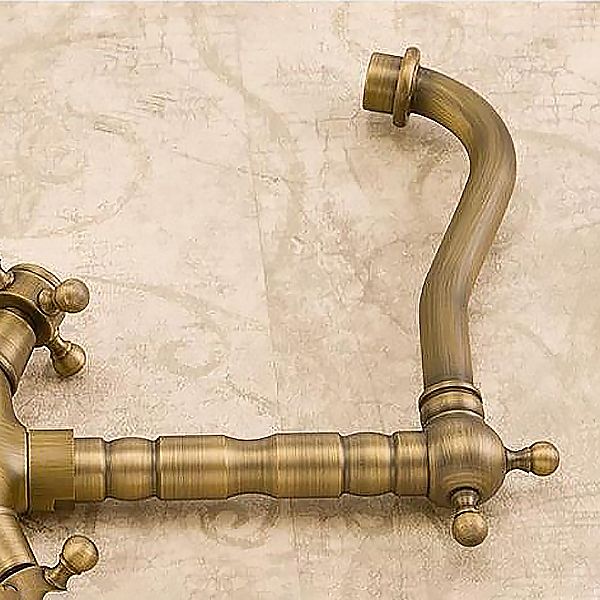 Glam Vessel Sink Bathroom Faucet Brass Cross Handles Swivel Spout Lavatory Faucet