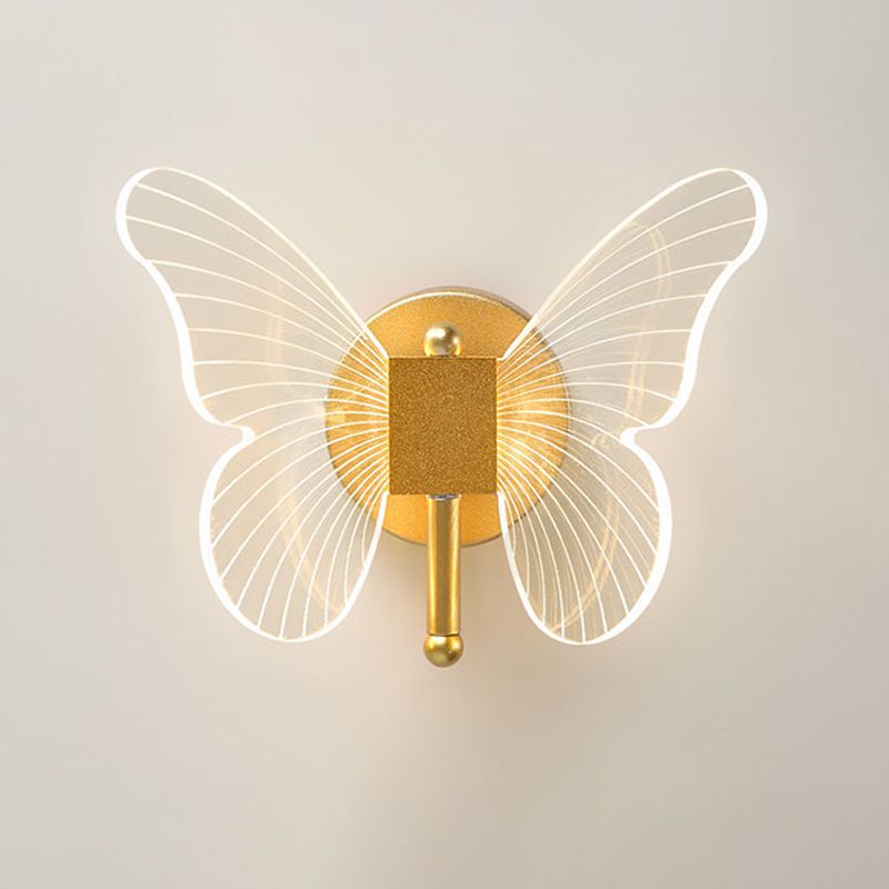 Modernism Butterfly Bath Vanity Lighting Metal Golden Vanity Lamp for Bathroom
