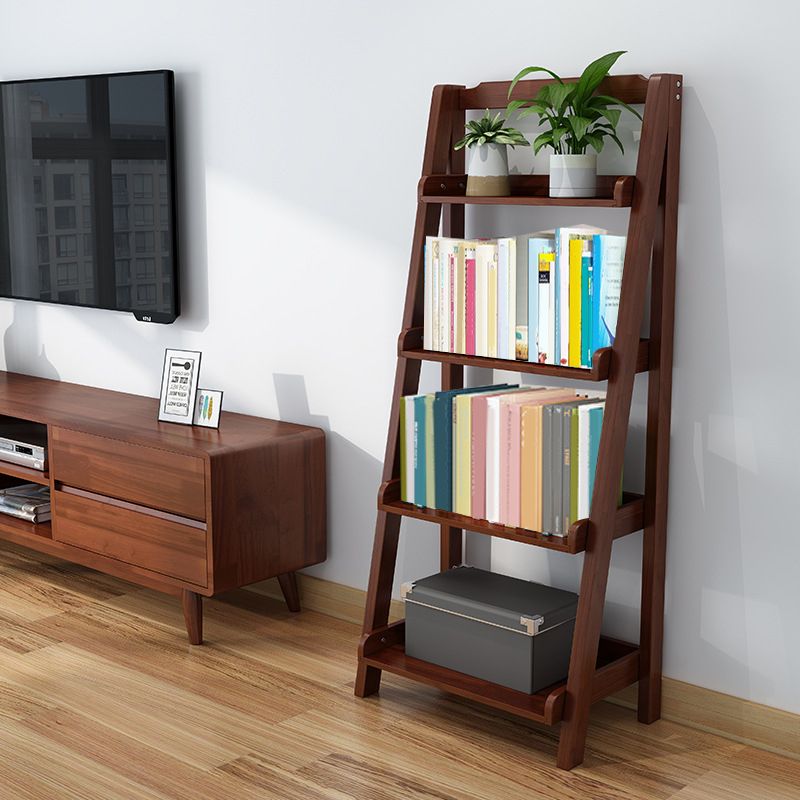 Modern Vertical Open Shelf Bookcase Study Room Wooden Book Shelf with 4 Shelves