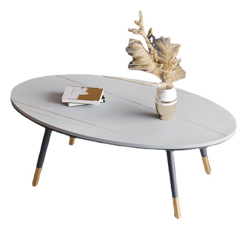 Slate Oval Coffee Table 4 Legs Base Type Single Cocktail Table