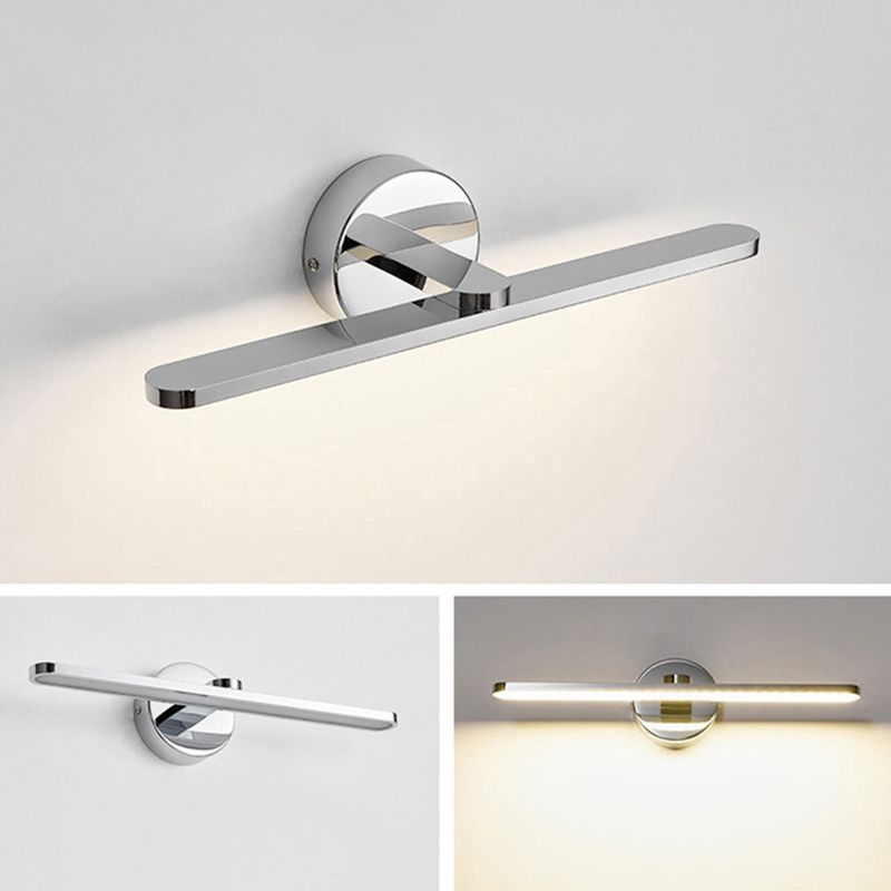 Minimaliste moderne de style miniité linéaire luminaires muraux lampe de vanité en métal pour salle de bain