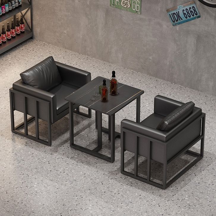 Industrial Sintered Stone Dinner Room Kitchen Table Black Sled Table for Dining Room