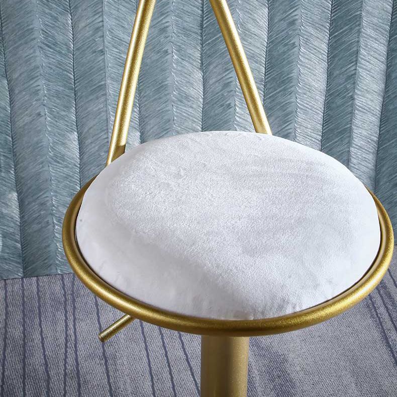 Glam Style Armless Counter Stool Upholstered Adjustable Height Bar Stool