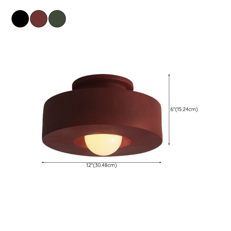 Drum Shape LED Ceiling Flush Contemporary 1 - Light Flush Mount