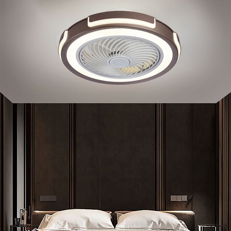 Acrylcirgular LED -Lüfter Flush Mount in moderner kreativer Stil Schmiedeeisen Deckenventilatoren für Schlafzimmer