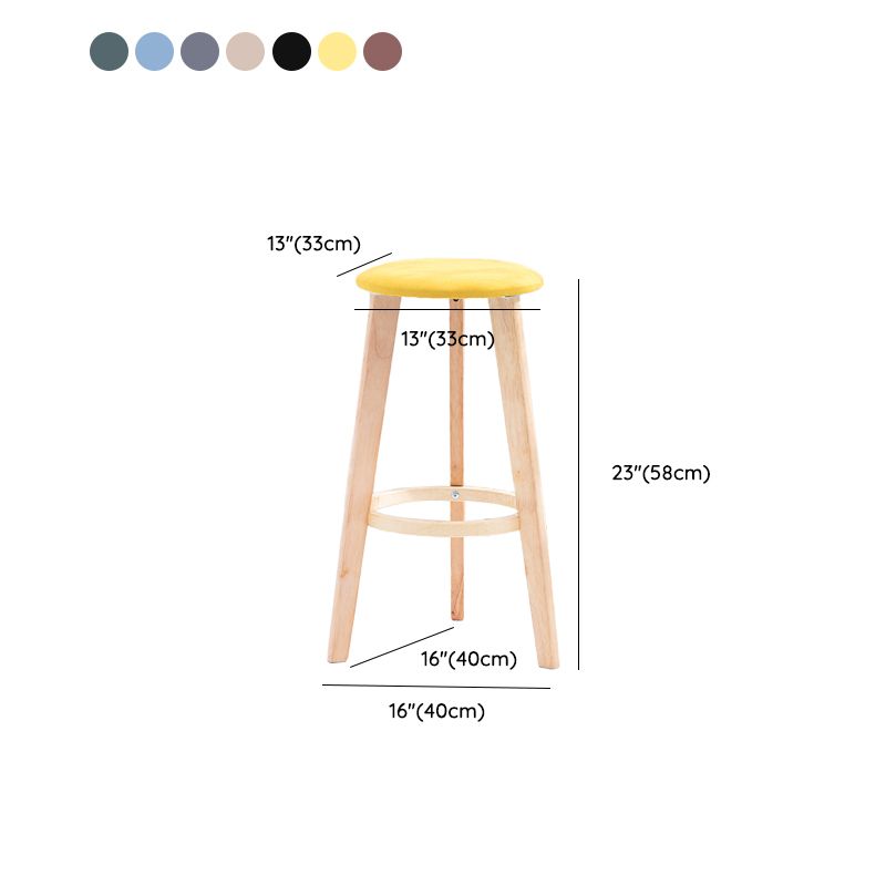 Industrial Style Round Seat Barstool Wooden Counter Bar Stool for Home Use