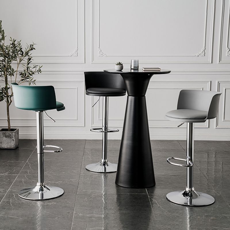 Metal Base Adjustable Height Bar Stool Contemporary Footrest Bar Stool