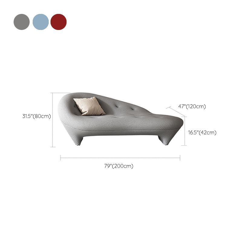 Modern Style Pine Chaise Solid Color Lounge Chair with One Arm