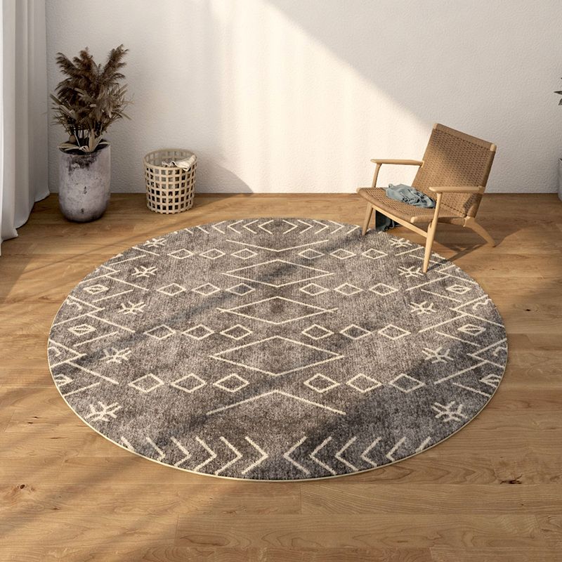 White Bohemian Area Rug Americana Pattern Polyester Rug Anti-Slip Area Carpet for Living Room