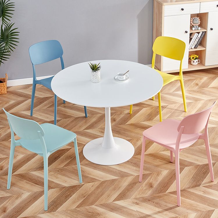 Contemporary Plastic Dining Chair Open Back Dining Side Chair for Kitchen
