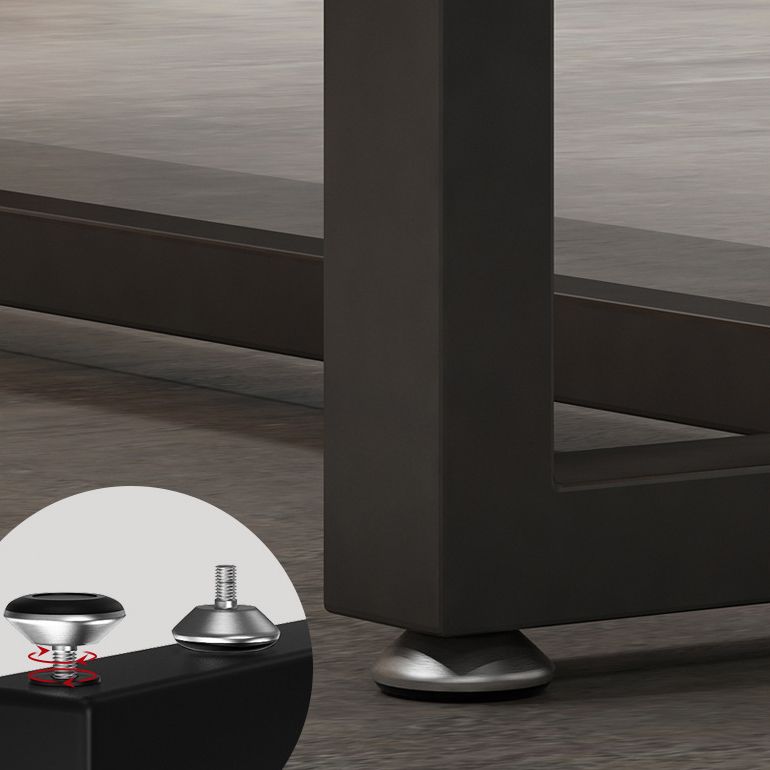 Mesa de cocina de la cena de madera maciza industrial mesa de cocina marrón con marco negro para comedor