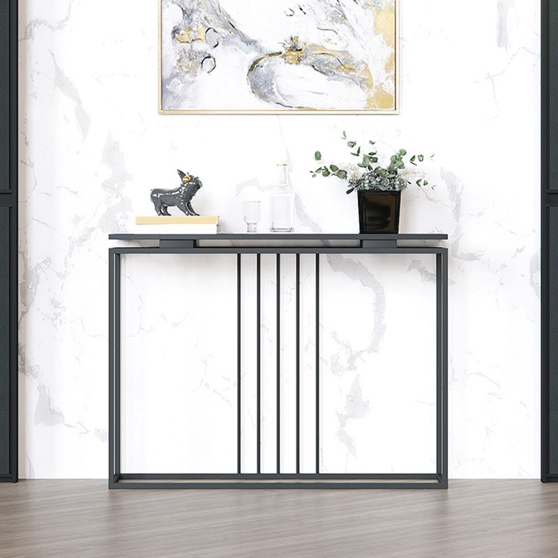 Modern Console Accent Table Antique Finish Console Table in Metal