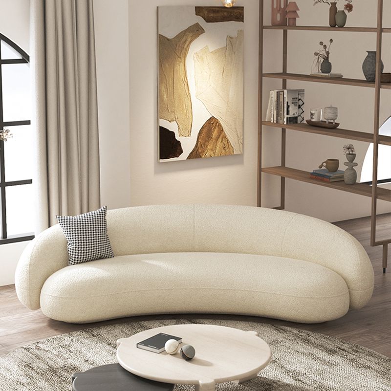Recessed Arm Curved Sofa Contemporary Moon Shape Sofa for Apartment