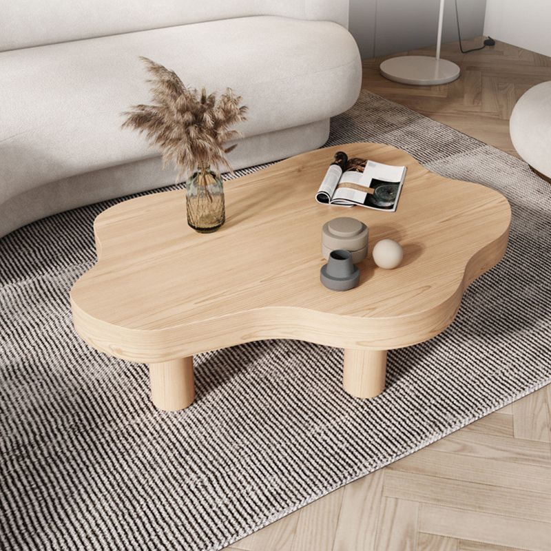Nordic Style Free Shape Solid Wood 3 Legs Base Design Coffee Table