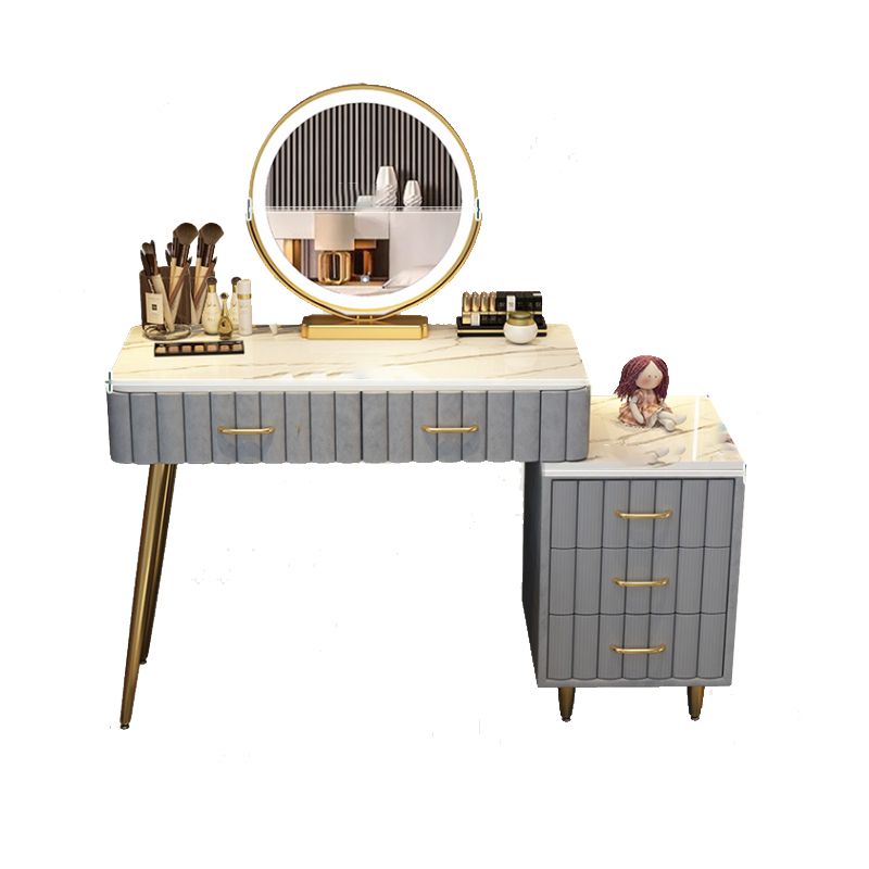 Lighted Mirror Makeup Vanity Luxurious Dressing Table Stool Set