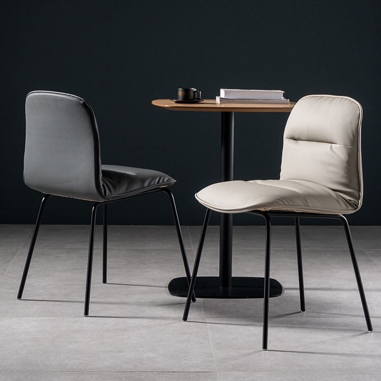 Silla de cocina de estilo moderno, sillas sin brazos con patas de metal