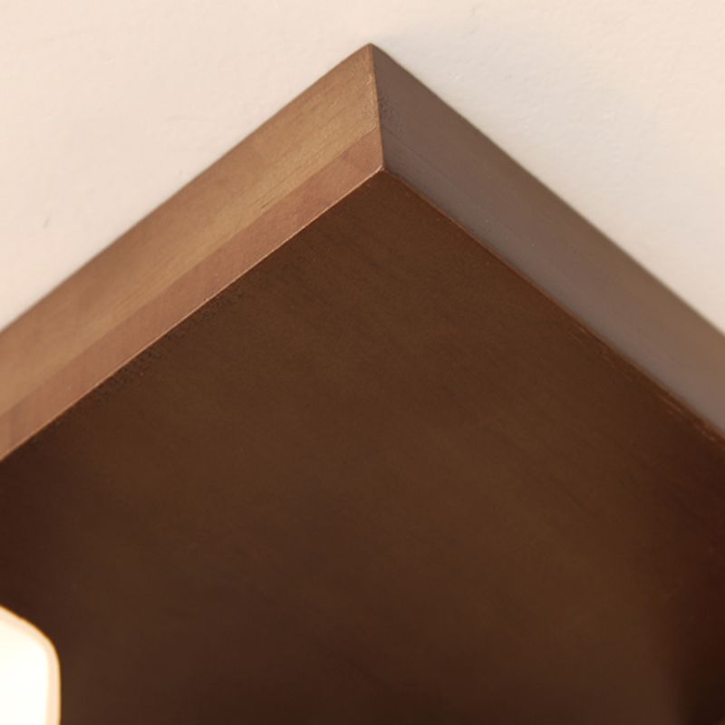 Square Shape Wood Flush Light Modern Style Multi Lights Flush Mount Fixture