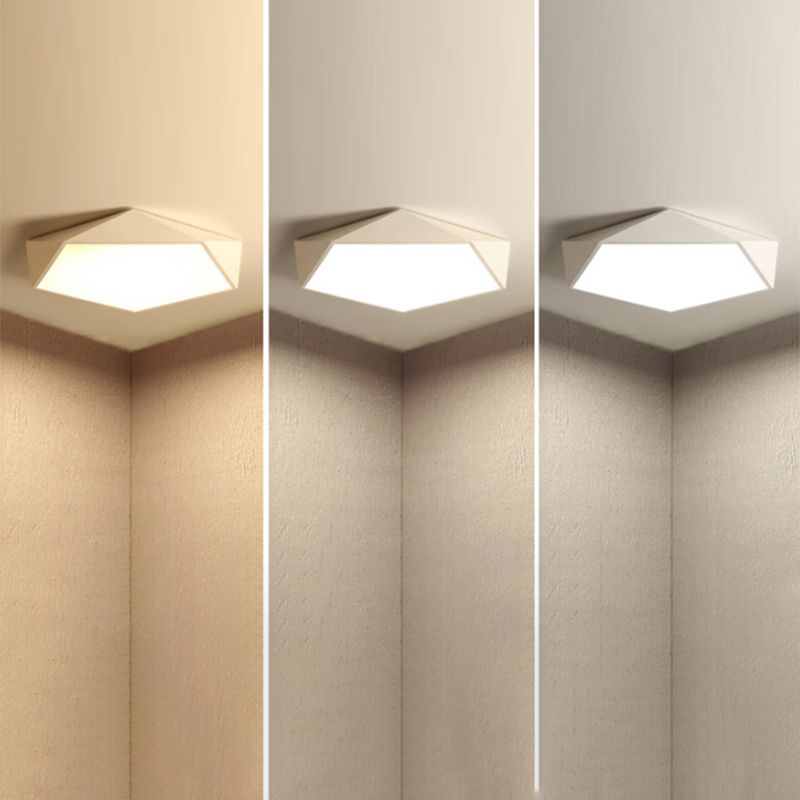 LED-Unterputzbeleuchtung für Schlafzimmer, Unterputzleuchte im minimalistischen Stil mit geometrischem Metallschirm