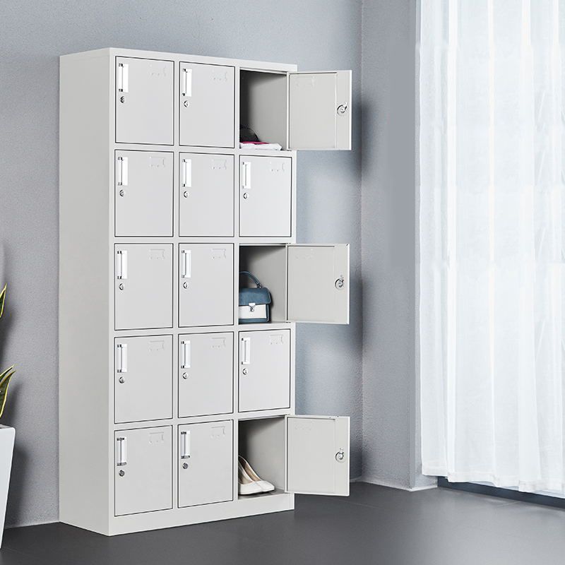 Contemporary Wardrobe Armoire Metal Non-Hanging Armoire with Lock