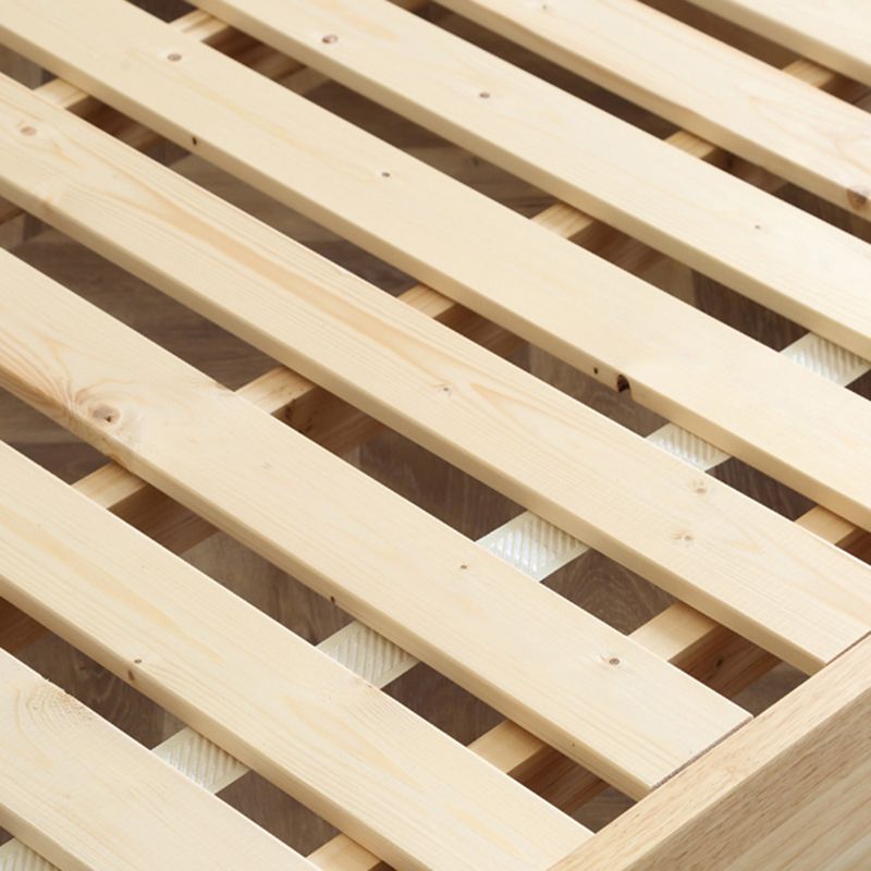 Scandinavian 7.87" Tall Solid Color Wood Bed Frame for Bedroom
