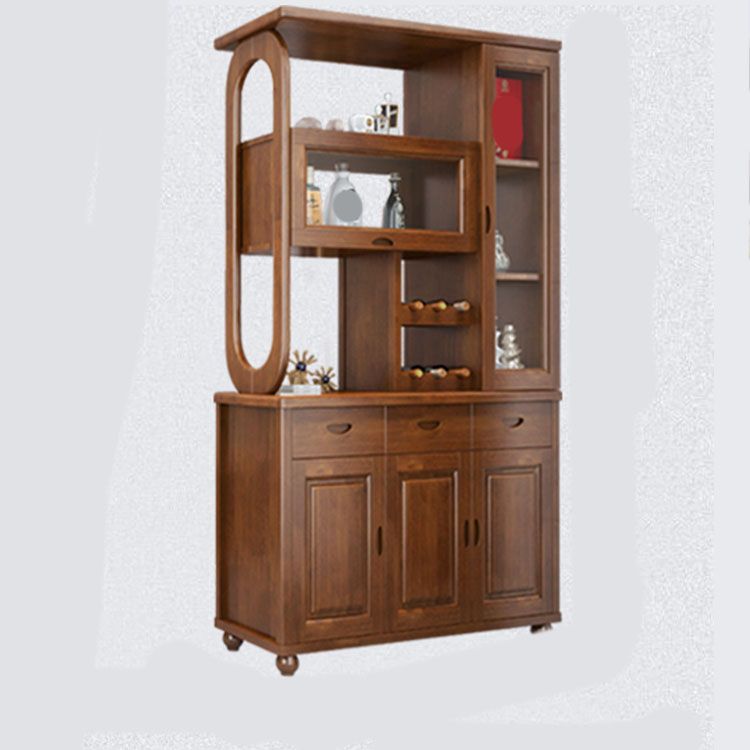 Rectangle Solid Wood 76.77" Tall Accent Cabinet with Drawers and Doors