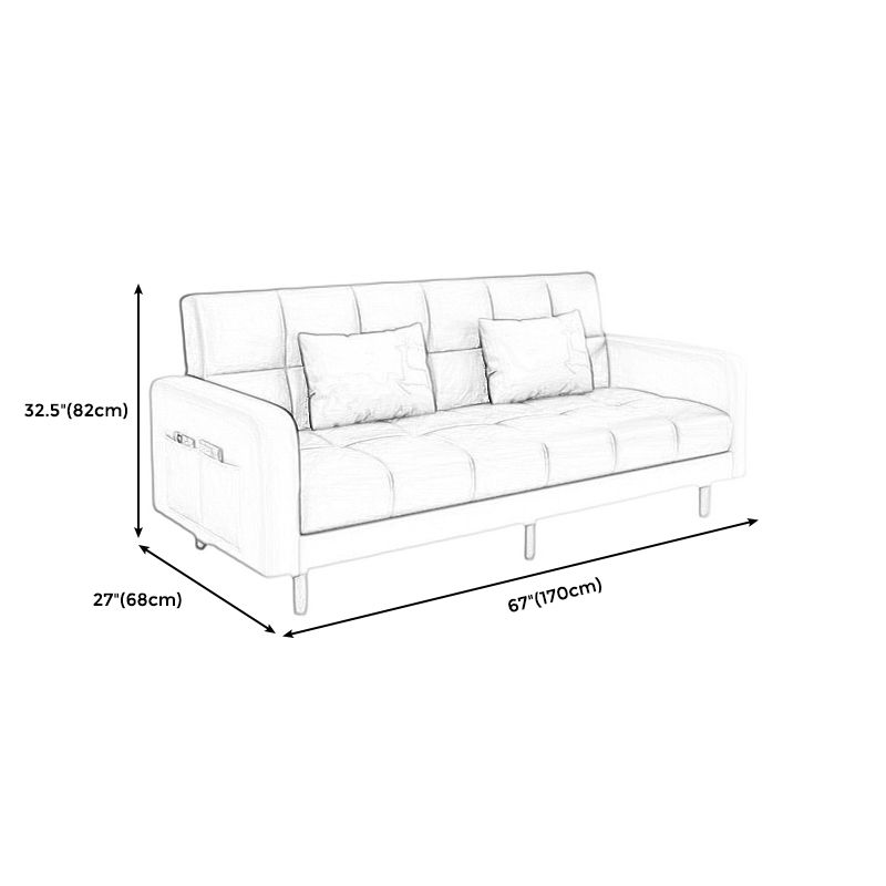 Convertible Biscuit Back Sofa Bed 32.28"High Square Arm Sofa for Apartment
