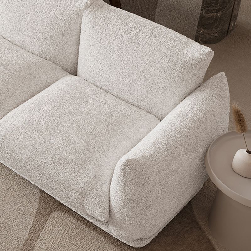 White Pillow Top Arm Sofa Stain Resistant Sewn Pillow Back Sofa