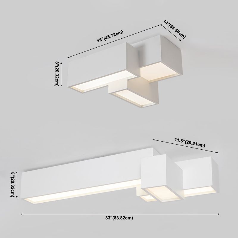 Modern Style Flush Mount Ceiling Light Fixture with Iron Art for Living Room