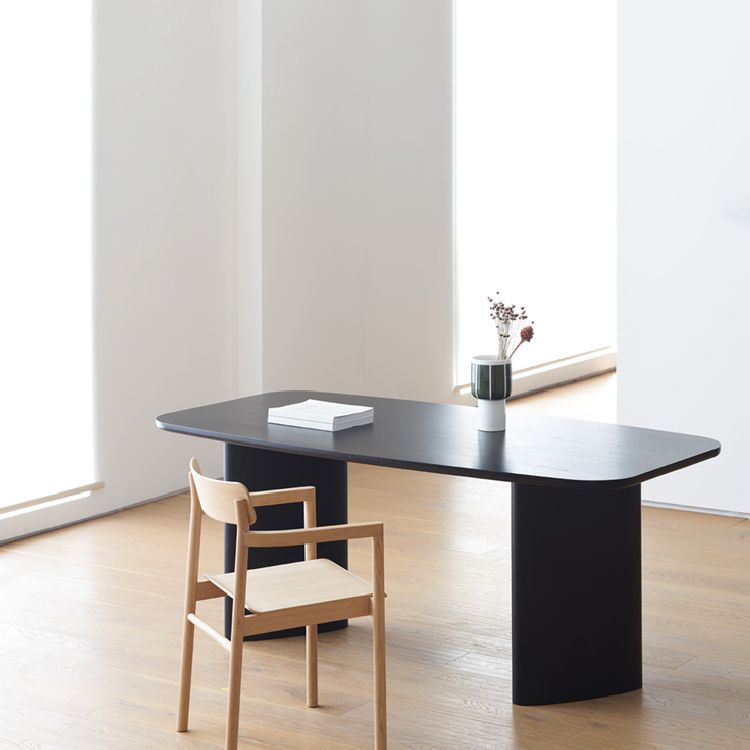 Solid Wood Contemporary Rectangle Table Pine Wood Top Table for Dining Room
