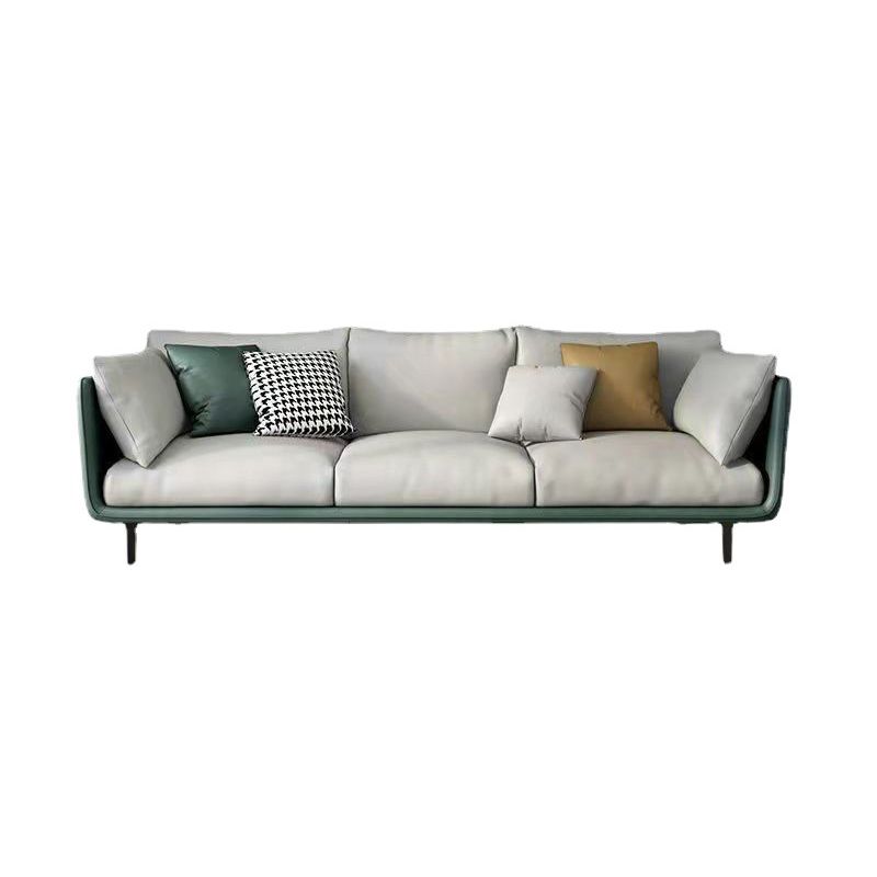 3 Seater 33.4"H Faux Leather Square Arm Sofa for Living Room