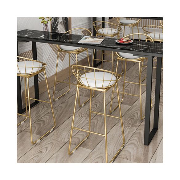 Stone Top Bar Counter Rectangle Contemporary Bar Counter with Sled Base