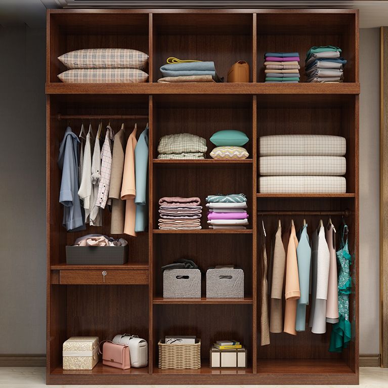 Traditional Walnut Wood Storage Cabinet Brown Cabinet for Home