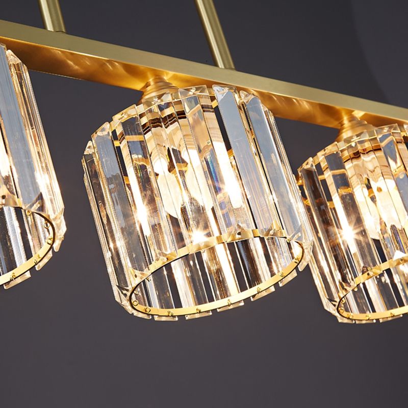 Lámpara de colgadura de estilo nórdico de estilo de cristal de cobre completo para el comedor