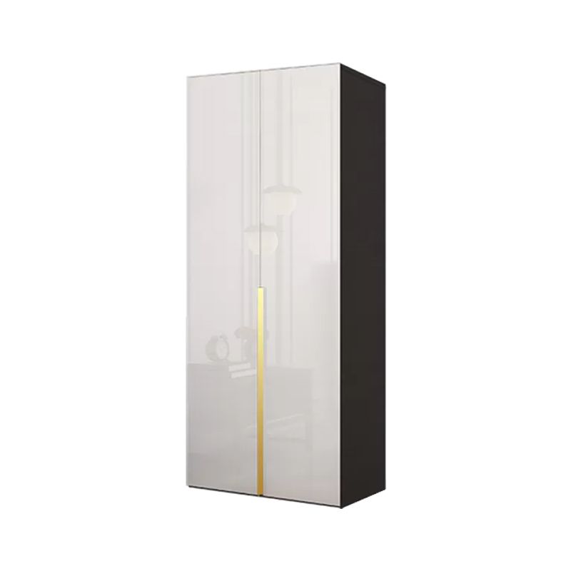 Hinged Wardrobe Cabinet with Garment Rod Modern Storage Cabinet