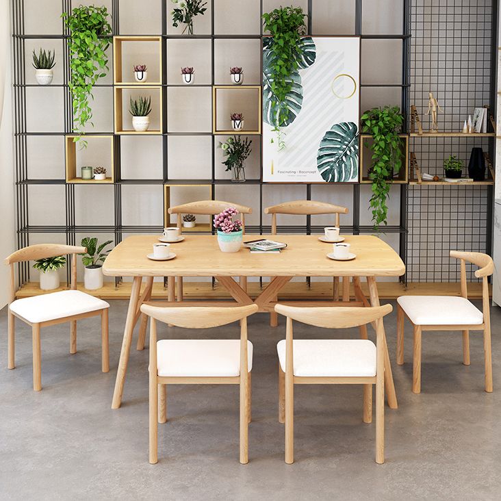 Modern Kitchen Wooden Top Furniture of  Standard Height Formal Dining Room Table Set