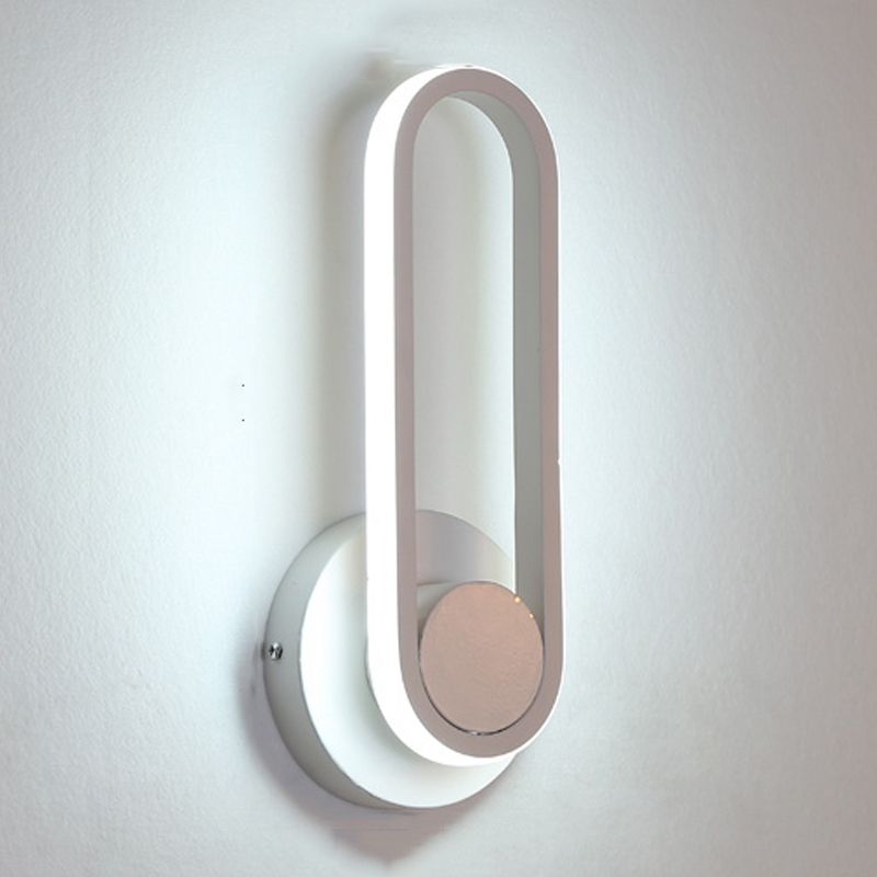 Modern Style Oval Wall Light Sconces Metal 1 Light Wall Lighting