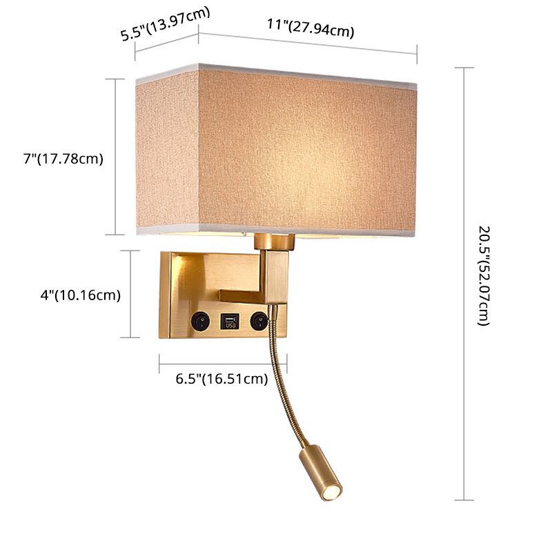 Lámpara de lectura LED de 20.5 pulgadas de altura Lámpara de lectura ajustable Lámpara de pared nórdica en latón