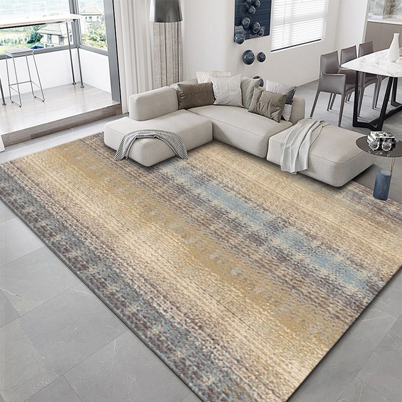 Dark Green Pattern Carpet Polyester Modern Carpet Washable Area Carpet for Living Room