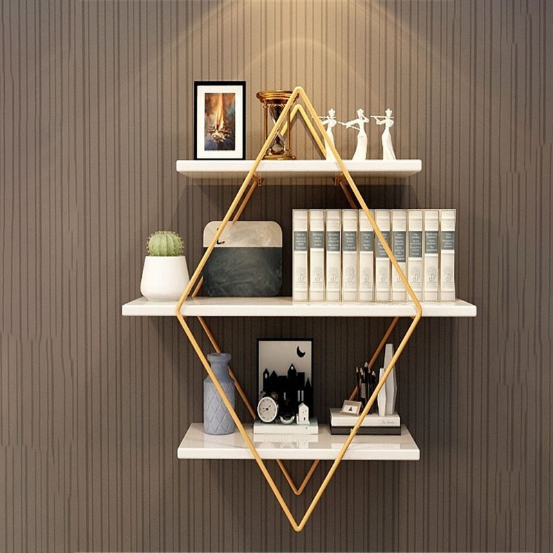 Modern Metal Shelf Bookcase Wall Mounted Book Shelf for Living Room