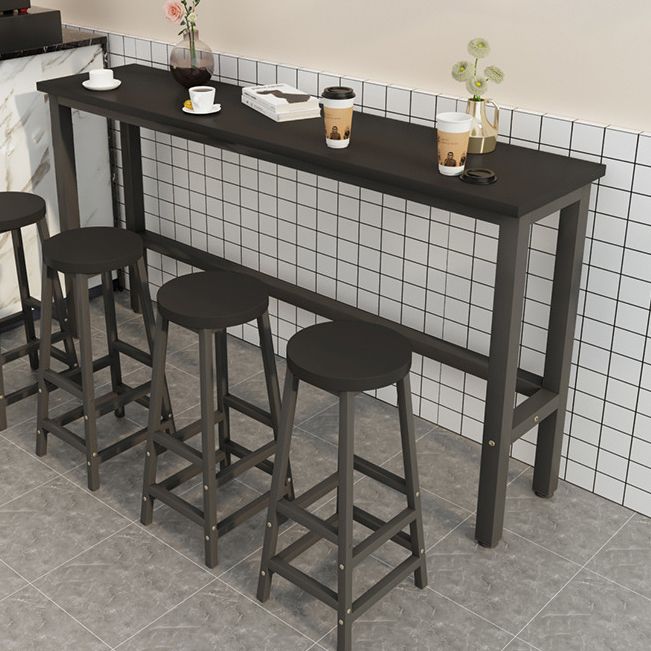 Modern Bar Dining Table Rectangle Bar Dining Table with Trestle Base